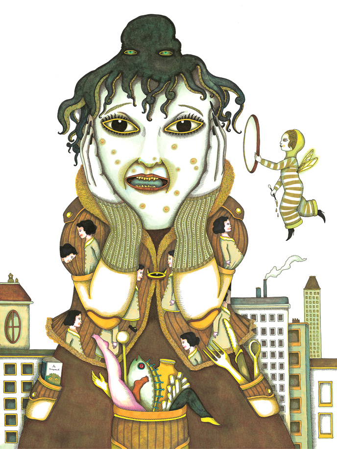 08_ogresse - Illustration du livre Monstres malades, éditions Thierry Magnier 2004